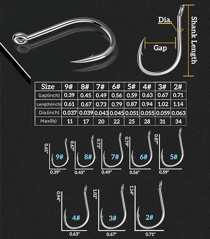 Fishing Hooks Freshwater Saltwater Fish Hooks Bulk Fishing Hooks Set Worm Catfish Hooks Fish Gear Equipment Supplies