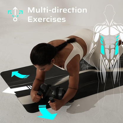 BERTER Fitness Ab Roller Wheel with Elbow Support Abdominal Trainer Roller Workout Equipment for Home and Gym Exercise Roller for Men and Women