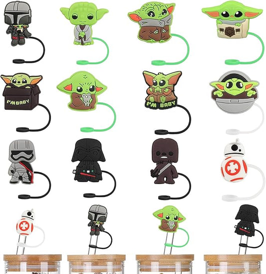 12 Pcs Space Wars Straw Covers Cap for 9-10mm Straws Fit Stanley Cup 40 oz 30 oz Tumbler with Handle, Reusable Drinking Straw Plugs, Stanley Accessories Straw Topper for Kids Party Favor