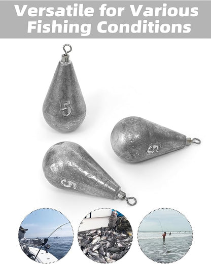 BLUEWING Casting Swivel Bell Sinkers Fishing Weights 1/2oz-8oz Drop Shot Dipsey Lead Saltwater