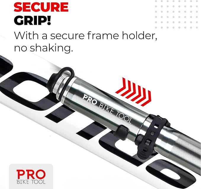 Pro Bike Tool Mini Bike Pump - Compact and Portable Bicycle Tire Pump for Fast Inflation - Compatible with Presta and Schrader Valves - Lightweight and Durable Design - Essential Bicycle Accessories