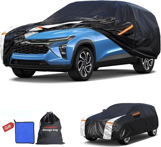 Chevrolet Trax Car Cover 100% Waterproof All Weather, Gift with Towel, 10 Layers SUV Car Cover Custom Fit 2013-2026 Chevy Trax, Full Exterior Car Covers Rain Sun UV Protection with Door Zipper.