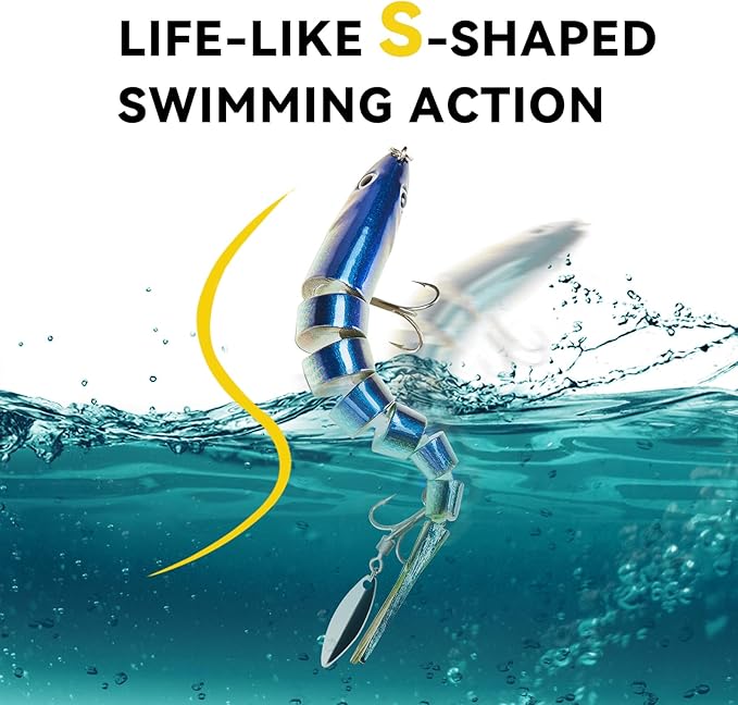 Fishing Lures with Spinner Baits Blades for Topwater, Swimbait for Trout and Bass Slow Sinking, 5pcs Fishing Hard Baits