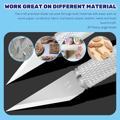 50Pcs #11 Exacto Replacement Blades with Storage Case, SK5 Carbon Steel Precision Hobby Knife Refill Blades for DIT Cutting, Carving, Trimming, Scrapbooking Crafting