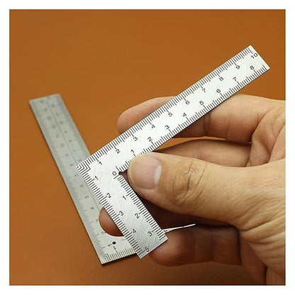 Stainless Steel Framing Square Ruler (5x10cm & 10x15cm), Double Scale Right Angle Measuring Tool for Carpentry & Woodworking