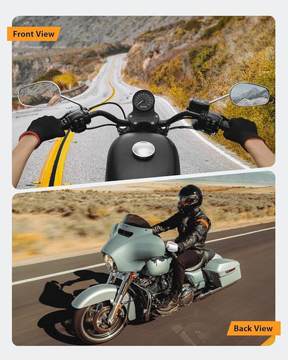 PBYMT Motorcycle Rear View Mirrors M8 Chrome Motorcycle Mirrors 360 Degree Adjustment Side Mirror Compatible with Harley Sportster Touring Dyna Softail Road King Street Glide 1982-2023