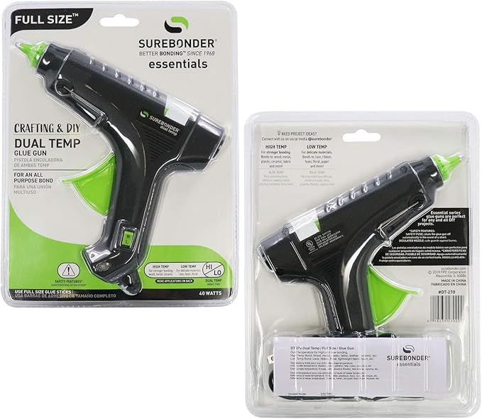 Surebonder DT-270 Dual Temperature 40W Full Size Hot Melt Glue Gun-Uses 7/16" D Glue Sticks