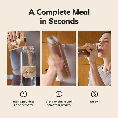 Ka’Chava Whole Body Meal Shake Chocolate – Vegan Protein Powder with 85+ superfoods and ingredients – Plant-Based Meal Replacement with Probiotics & Digestive Enzymes – 5 Sachets Travel Pack (5 Servings)