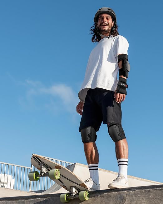OutdoorMaster Skate Protective Gear Set for Adult & Youth, Skateboard Helmet Knee and Elbow Pads with Wrist Guards for Scooter, Inline Roller Skating, Skateboarding