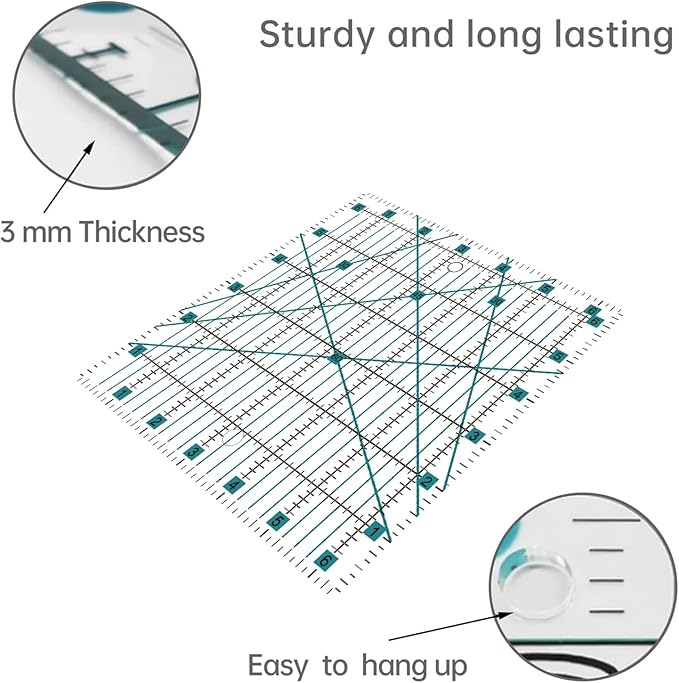 39 Pcs Rotary Cutter Set- Quilting Kit incl. 45mm Fabric Cutter with 5 Extra Blades, A4 Cutting Mat, 2 Craft Knife Set, Ideal for Crafting, Sewing, Patchworking Turquoise