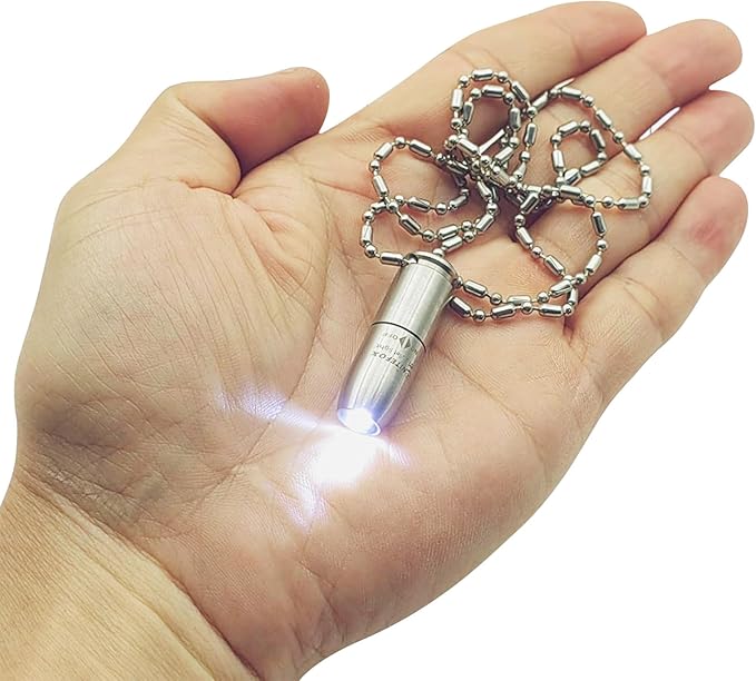 Super Tiny Mini Small Keychain Flashlight,Smallest Bright Long Lifetime Key Ring Light Torch for EDC Emergency Dog Walking Sleeping Reading Gift for Student Kids or Parents(e1 Stainless Steel)