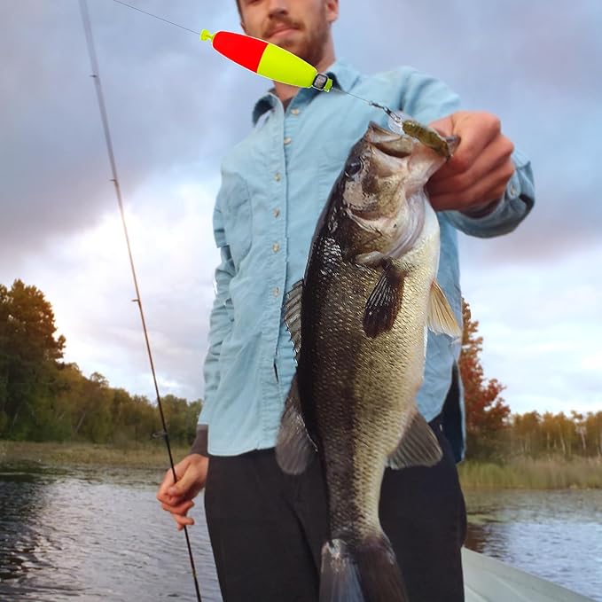 Fishing Bobbers Floats Set Weighted Fishing Bobbers for Fishing, Foam Snap on Float Weighted Bobbers Push Button Spring Fishing Floats Fishing Bobbers Assortment for Catfish