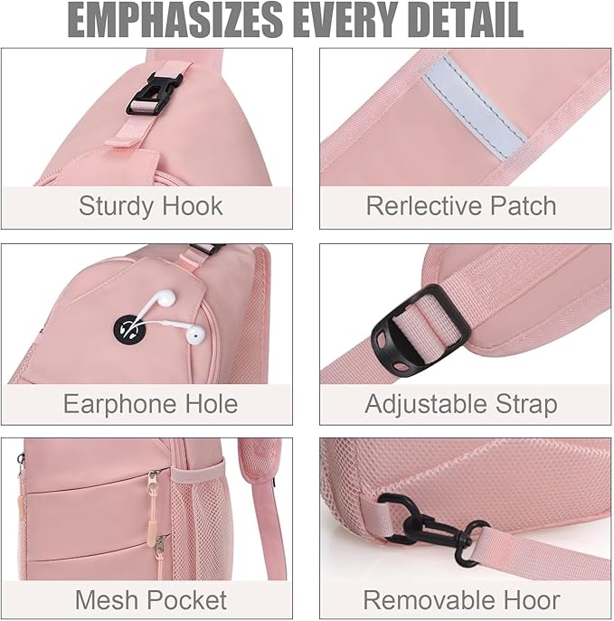 Crossbody Bags for Women Men Trendy Sling Bag Bakpack Casual Chest Bag with Convertible Shoulder Strap