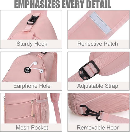 Crossbody Bags for Women Men Trendy Sling Bag Bakpack Casual Chest Bag with Convertible Shoulder Strap