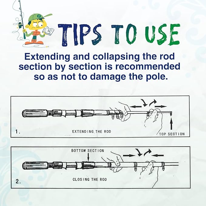 Kids Fishing Pole, Portable Telescopic Kids Fishing Poles for Boys and Girls, Fishing Rod and Reel Combo Kit with Tackle Box, and Fishing Net, Best Fishing Pole for Toddler Youth