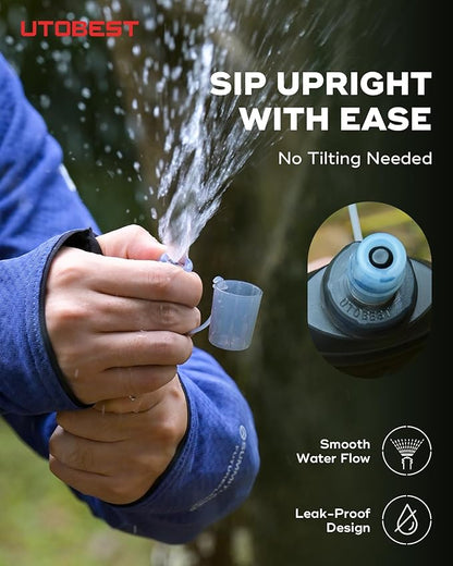 150ml Soft Flask, 1 Pack Flexible TPU Hydration Water Bottle, Collapsible with 28mm Caliber for Running, Hiking, Cycling, Climbing, and Marathon Yellow