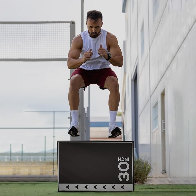 BalanceFrom 3-in-1 Foam Plyometric Jump Box for Home Gym with Multiple Height Options – Versatile Plyo with Non-Slip Surface for Strength, HIIT, Step-Ups, and Agility Training