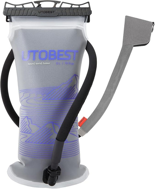 Insulated Water Bladder with Bite Valve Cover Keeps Water Cool or Warm for Hours, Leakproof TPU Hydration for Hiking Camping and Backpacking