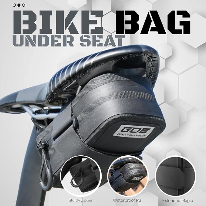 Bike Seat Bag, Bicycle Saddle Bag,Bicycle Strap-On Saddle Bag, Cycling Bag, Waterproof Bike Bag for all our essentials, bike bags for Mountain Road Bikes