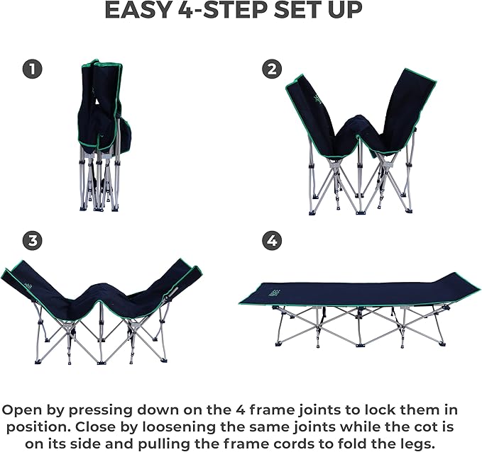 OSAGE RIVER Camping Cot for Adults - Folding Camping Cot - Portable Cots for Sleeping - Rated for 300 lbs