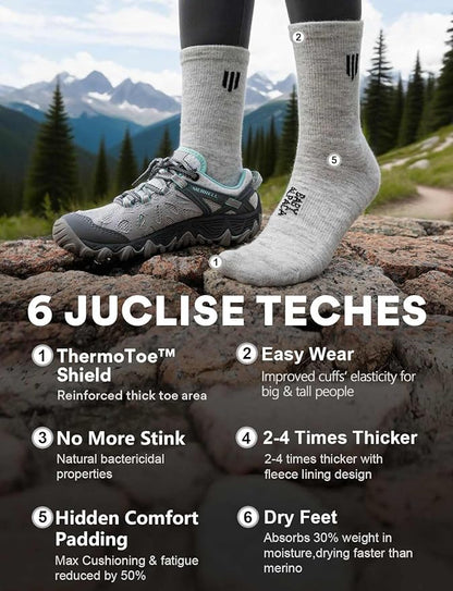 Alpaca Wool Micro Crew Hiking Socks Midweight Moisture Wicking Anti-blister Cushioned