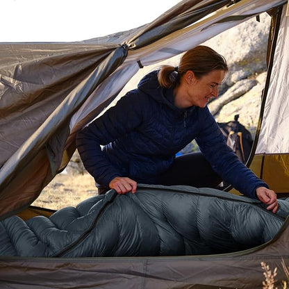 Camping Sleeping Bag 3 Seasons Warm & Cool Weather, Lightweight, Waterproof, Portable Backpacking for Adults & Kids - Camping Essentials Gear Accessories Hiking Travel