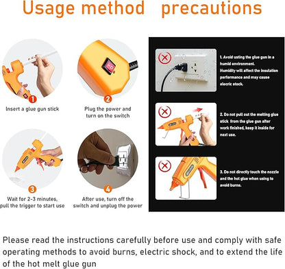 IZIO hot glue gun and sticks set with 21 glue sticks(7/16"), storage pouch, copper nozzle,Equipped with anti scalding mouth, safe switch, ergonomic grip, lightweight for diy projects, home repairs.