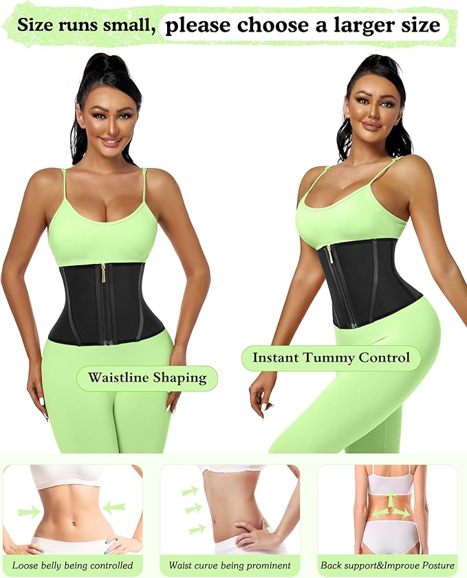 Short Torso Waist Trainer for Women Lower Belly Fat, Workout Fajas Colombianas Waist Cincher Corset