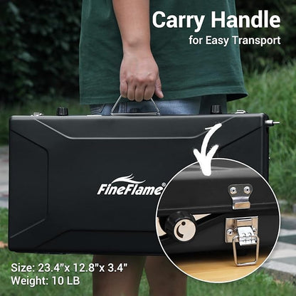 Camping Stove, 3 Burners Propane Portable Camp Stove with Regulator & Griddle, Push-Button Instant Ignition, Portable Camp Grill, Adjustable Burners for Camping Cooking (BLACK-20400 BTUs)