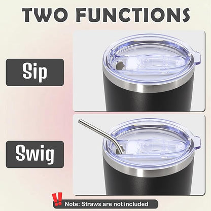 20oz Tumbler Bulk Stainless Steel Tumbler Cup with Lid Vacuum Insulated Double Wall Travel Mug, Durable Powder Coated Travel Coffee Tumbler Mug for Hot & Cold Drinks, Black,12 Pack