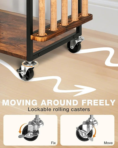 Ghosthorn Fishing Rod Holders for Garage Fishing Pole Rack Containers Included, up to 10 Rods Tackle Box Reel Storage Fishing Rod Rack Rotating Cart Fishing Gear Equipment Organizer