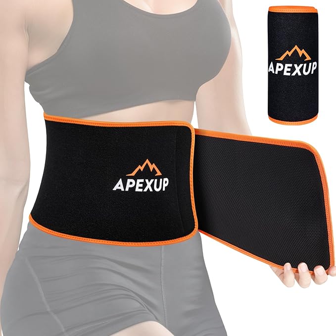 APEXUP Sweat Waist Trainer for Women and Men, Neoprene Waist Trimmer Belt Slimming Sweat Band with Removable Lumbar Support