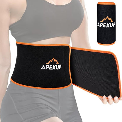 APEXUP Sweat Waist Trainer for Women and Men, Neoprene Waist Trimmer Belt Slimming Sweat Band with Removable Lumbar Support