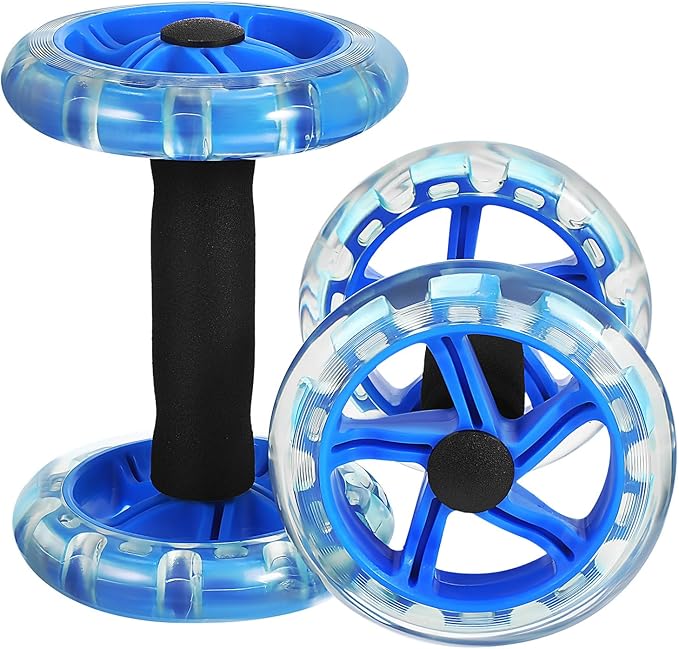 Twin-wheel Fitness Roller, Abdominal Strengthening Device for Men And Women, Blue, 7. 87 X 5. 51 X 5. 51 Inch