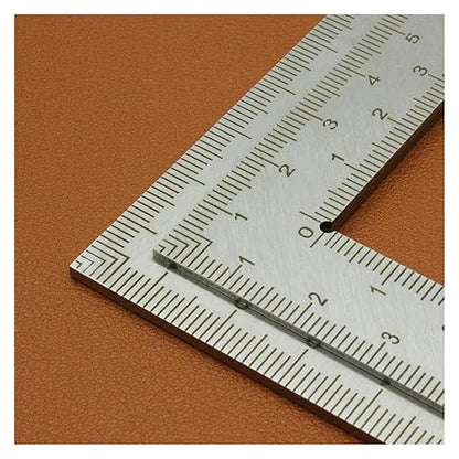 Stainless Steel Framing Square Ruler (5x10cm & 10x15cm), Double Scale Right Angle Measuring Tool for Carpentry & Woodworking