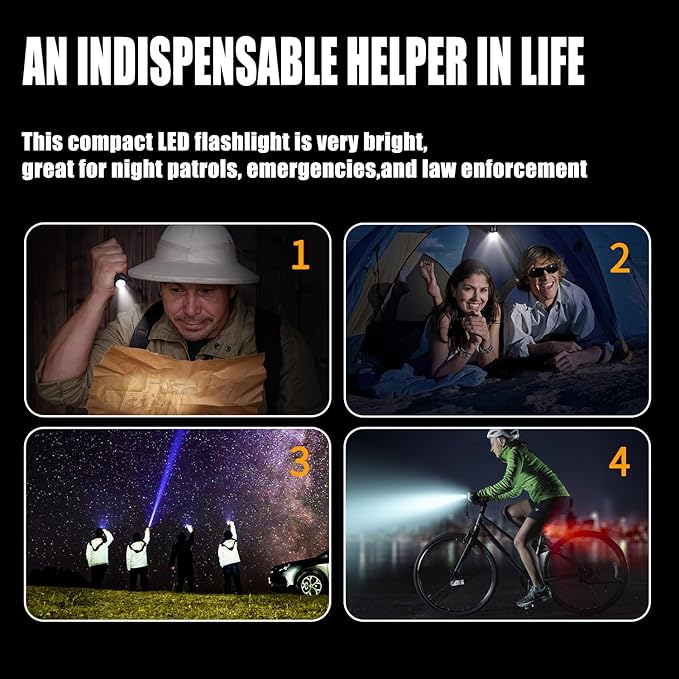 ULTRAFIRE Tactical Flashlight WF-502B 1000 Lumens - Single Mode Mini LED Flashlight,Bright Military-Grade Police Flashlight for Security, Camping and Emergency