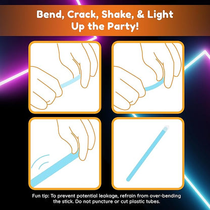 Glow Fever Glow in The Dark Sticks - 100 ct 6" Glow Sticks Bulk Party Pack with End Caps & Lanyards - Glow Party Favors for Concert, Festival, & Wedding - Neon Light Sticks, Pink