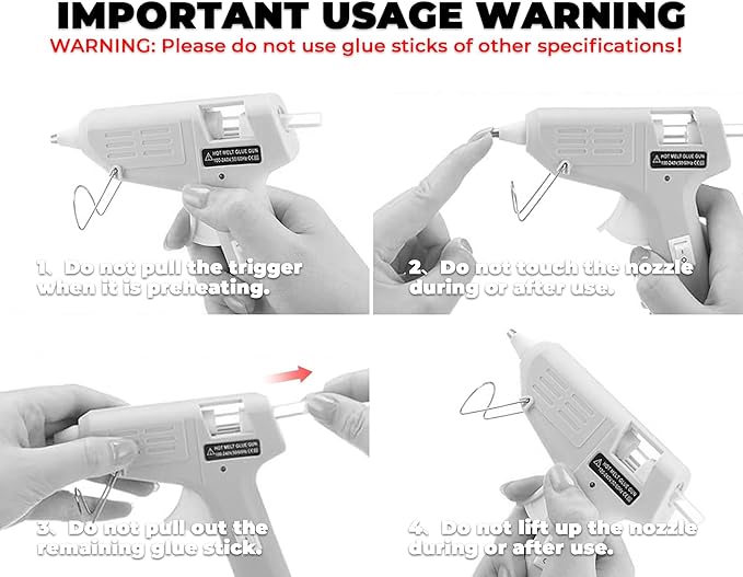 Hot Glue Gun, 20W Fast‑Preheating High‑Temp Mini Hot Melt Glue Gun Kit with 30 Glue Sticks (100mm x 7mm) for School Projects, DIY, Arts & Crafts, Quick Home Repairs