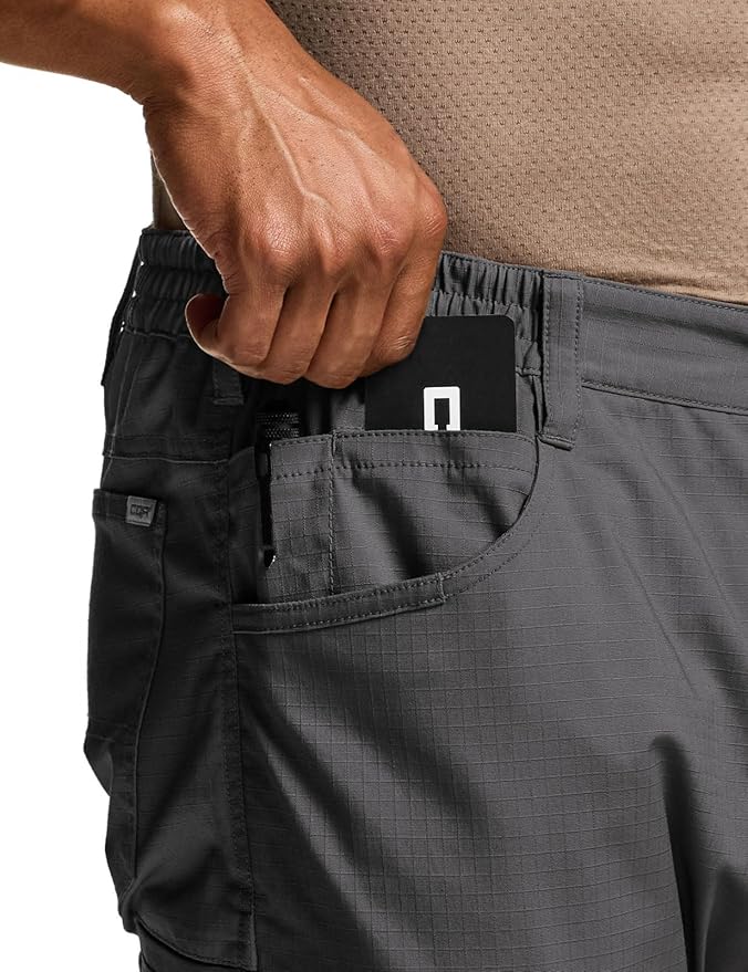 CQR Men's Flex Stretch Tactical Pants, Water Resistant Ripstop Cargo Pants, Lightweight EDC Outdoor Work Hiking Pants