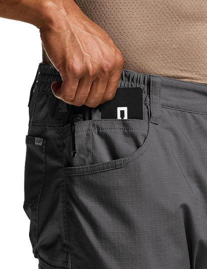 CQR Men's Flex Stretch Tactical Pants, Water Resistant Ripstop Cargo Pants, Lightweight EDC Outdoor Work Hiking Pants