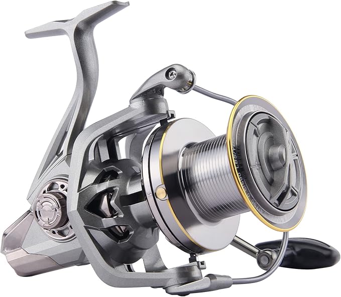 HAUT TON Spinning Reel 8000/9000/10000/12000/14000,6+1BB Metal Surf Fishing Reels,4.8:1 Gear Ratio 55lbs Drag Heavy Long Casting Inshore Saltwater Monster Fish