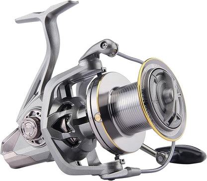 HAUT TON Spinning Reel 8000/9000/10000/12000/14000,6+1BB Metal Surf Fishing Reels,4.8:1 Gear Ratio 55lbs Drag Heavy Long Casting Inshore Saltwater Monster Fish