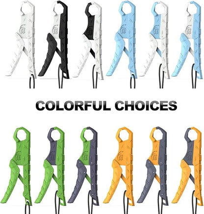 SNAIL TRAIL 7.5''/9'' Floating Fish Gripper, Fishing Grabber, Catfish Mouth Pliers, Caught Bass Holder, Digital Scale Hook Clamp, Saltwater Lip Grip Tool with Lanyard, Gifts for Men