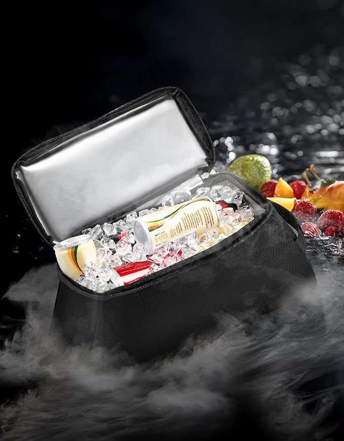 KEMIMOTO 8L Bike Bag with 6L Removable Cooler Bag, Bike Rear Rack Bag PVC Water Resistant Insulated Bag, Bicycle Trunk Pannier with Shoulder for Cycling Ebike Back Seat Storage