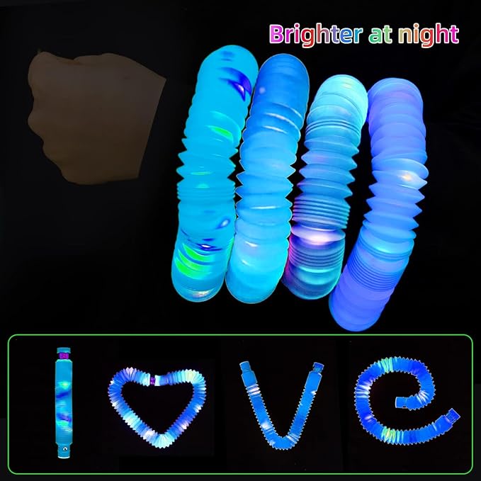 Blue 12 Pack Light Up Party Favors Supplies,Bulk Glow Sticks Bracelet,Necklace Accessories for Kids,Birthday Return Gifts Treats,Easter Basket Goodie Bag Stuffer Fillers for Boys Girls