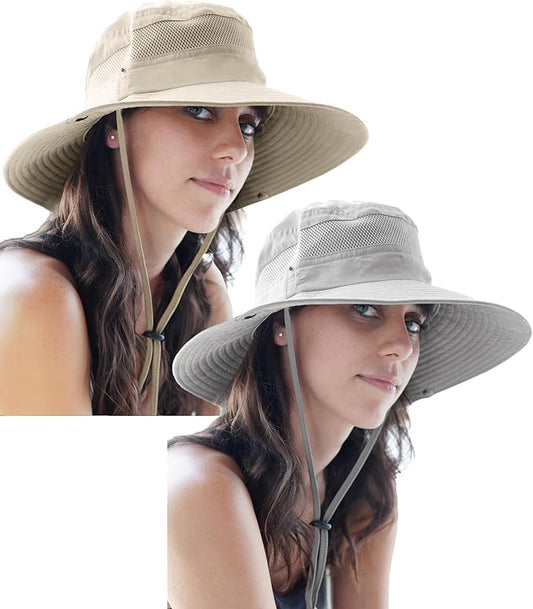 GearTOP Safari Hat for Men Sun Hats for Women UV Protection UPF 50+ Fishing, Gardening, Hiking Hat (22-23 1/2")