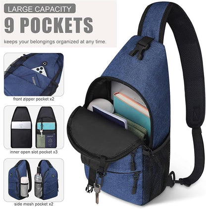 Crossbody Bags for Women Men Trendy Sling Bag Bakpack Casual Chest Bag with Convertible Shoulder Strap