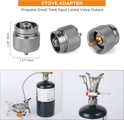 Odoland 3500W/6800W Windproof Camp Stove Camping Gas Stove with Fuel Canister Adapter, Piezo Ignition, Carry Case, Portable Collapsible Stove Burner for Outdoor Backpacking Hiking and Picnic