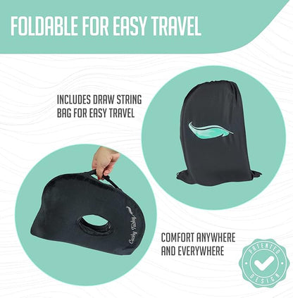 Foldable Sit Bone Seat Cushion - for Sit Bone Pain, Hip, Butt, Ischial Tuberosity, Hamstrings, and Sciatica Pain Relief - for Home, Office, and Driving…