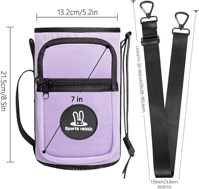 Sports rabbit Universal Water Bottle Holder – Durable Oxford & Neoprene Hybrid Design Compatible with Stanley 30/40oz Handled & 64/87oz Straight Tumblers, Adjustable Strap for Gym, Travel, Outdoors